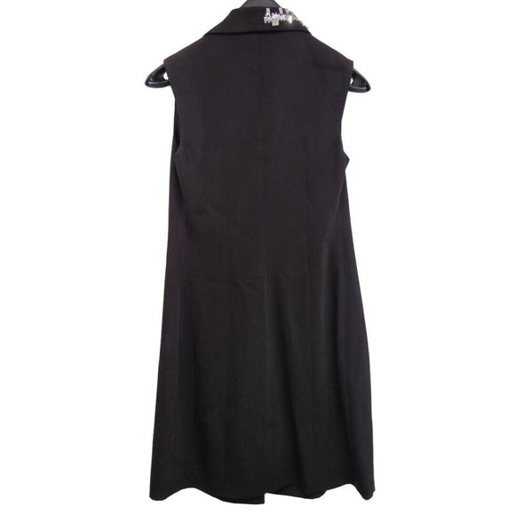 $3375 Philipp Plein Black Embellished Sleeveless Tuxedo 'Chopper' Dress Size S - Picture 2 of 10